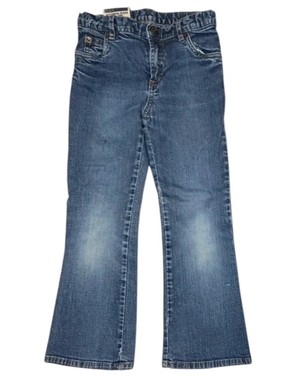 Authentic Place Girls Size 6 Blue Bootcut Jeans Y2K Adjustable Waist